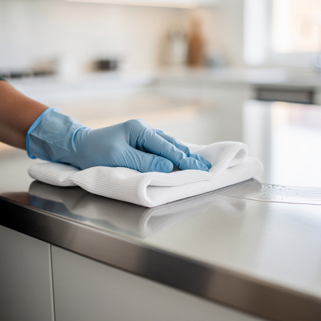 C&S Cleaning Services trained professional in Sacramento, CA performing a detailed cleaning task with expertise